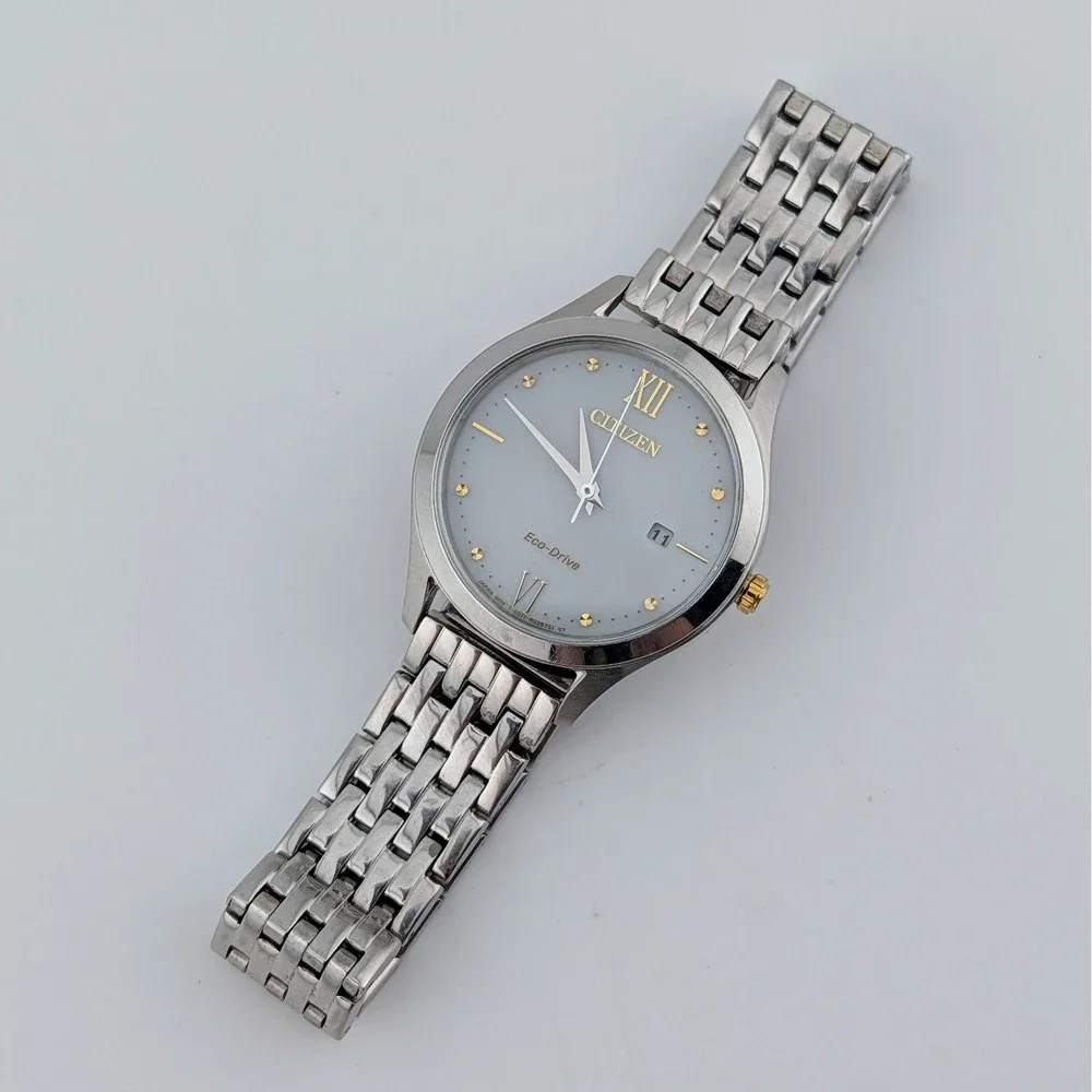 Citizen Chandler Watch Eco-Drive E011-R011723 Pearlescent White New Capacitor